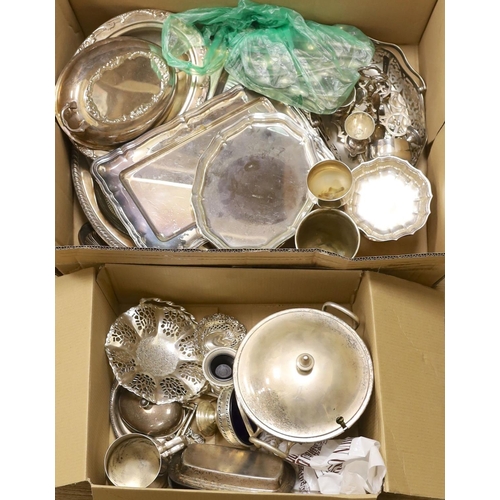 1601 - Two boxes of electroplated wares