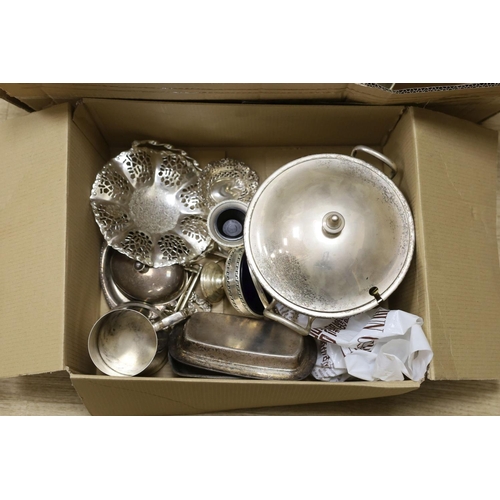 1601 - Two boxes of electroplated wares