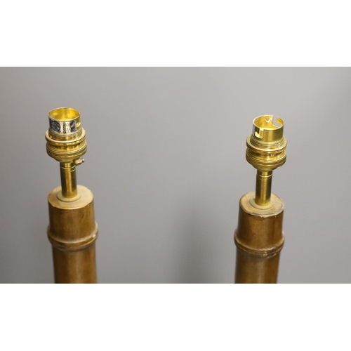 1607 - A pair of simulated bamboo lamps - 61cm tall