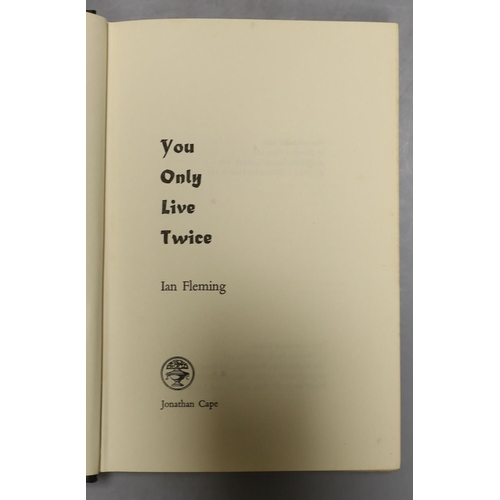 1614 - Fleming Ian, three first editions, Thunderball, You Only Live Twice and Goldfinger, all lack dust ja... 