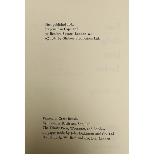 1614 - Fleming Ian, three first editions, Thunderball, You Only Live Twice and Goldfinger, all lack dust ja... 