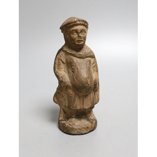 1616 - A terracotta figure of a man, possibly possibly mediaeval 13th century - 11cm tall