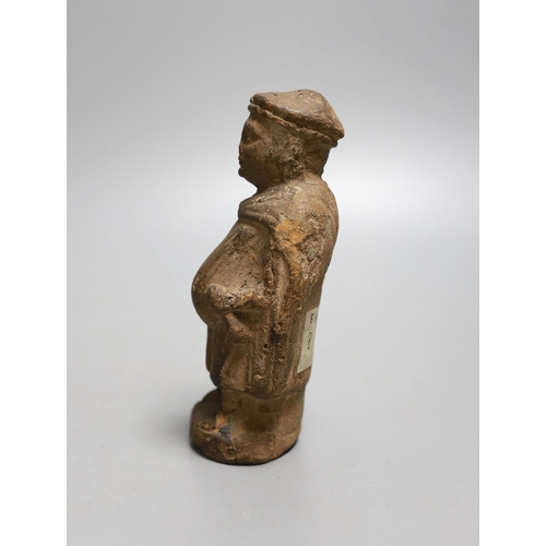 1616 - A terracotta figure of a man, possibly possibly mediaeval 13th century - 11cm tall