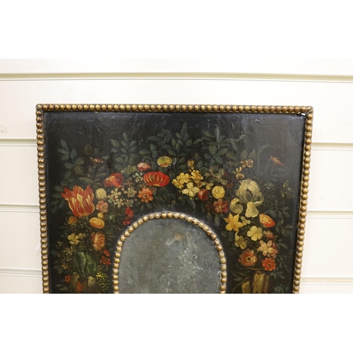 1619 - A small 18th century rectangular Dutch painted wall mirror