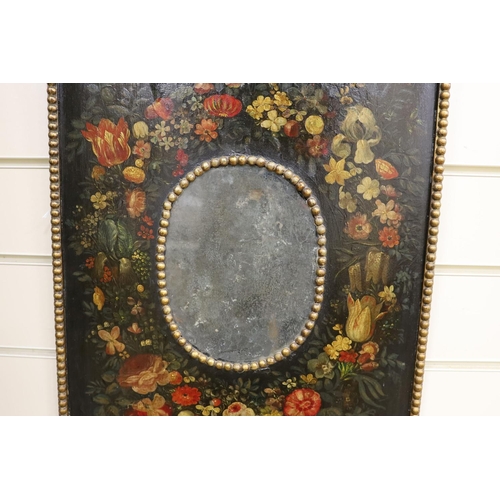 1619 - A small 18th century rectangular Dutch painted wall mirror