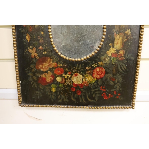 1619 - A small 18th century rectangular Dutch painted wall mirror