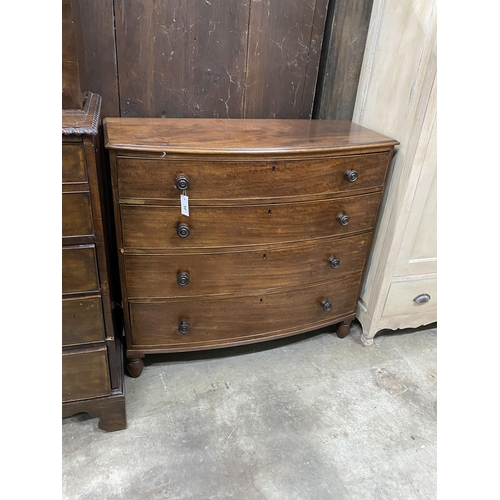 17 - An early 19th century mahogany bowfront chest of drawers, width 119cm, depth 45cm, height 101cm... 