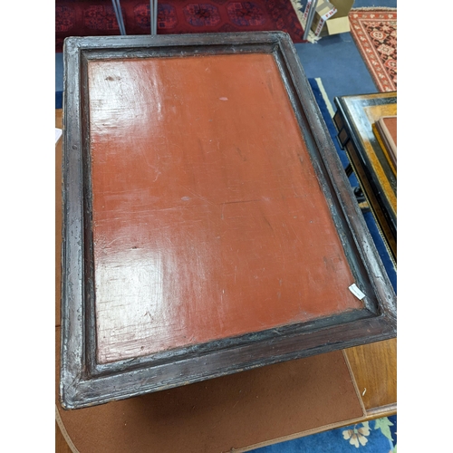 22 - A Chinese rectangular lacquer low table, width 73cm, depth 52cm, height 33cm