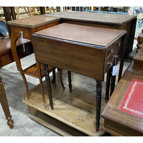 29 - A Regency mahogany drop flap work table, width 50cm, depth 35cm, height 84cm