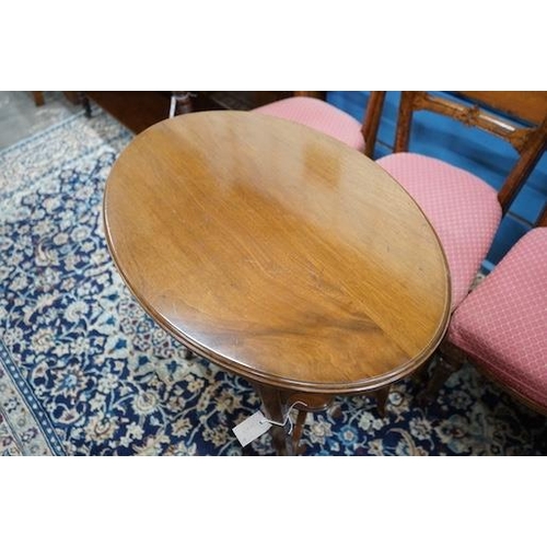 32 - A late Victorian mahogany oval topped occasional table, width 75cm, height 71cm together with three ... 