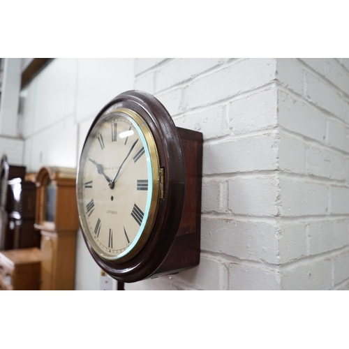 30 - A Victorian mahogany fusee wall dial marked Boseck & Co. Ltd, London