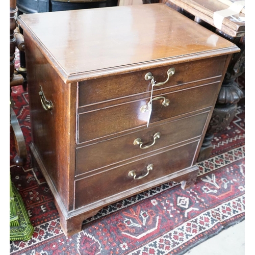 61 - A 19th century mahogany hinge top commode with dummy drawer front, width 65cm, depth 47cm, height 71... 