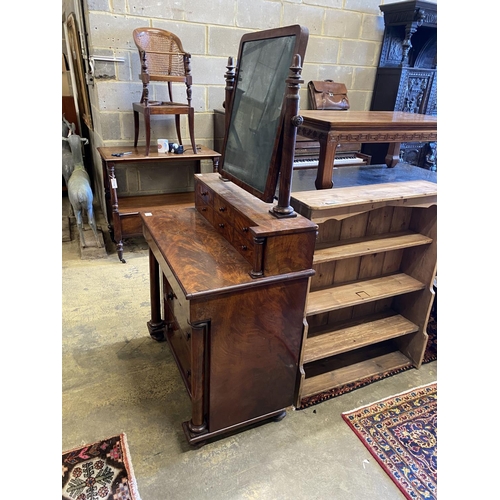 67 - A 19th century French mahogany dressing chest, width 89cm, depth 50cm, height 165cm