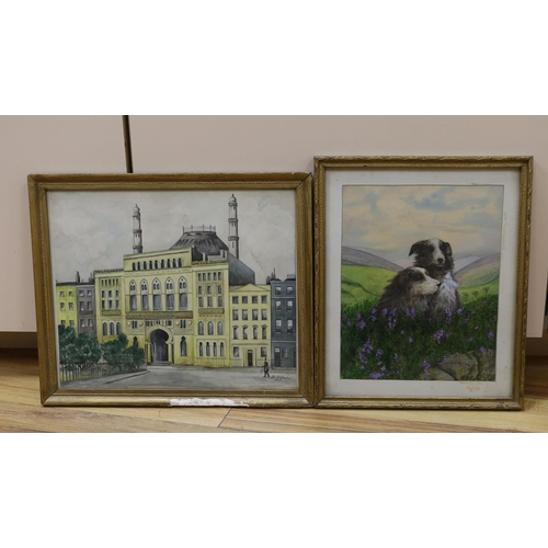 680 - R.E. Devey, two watercolours, 'Sheepdogs that controlled sheep grazing in Hyde Park during the 1939-... 