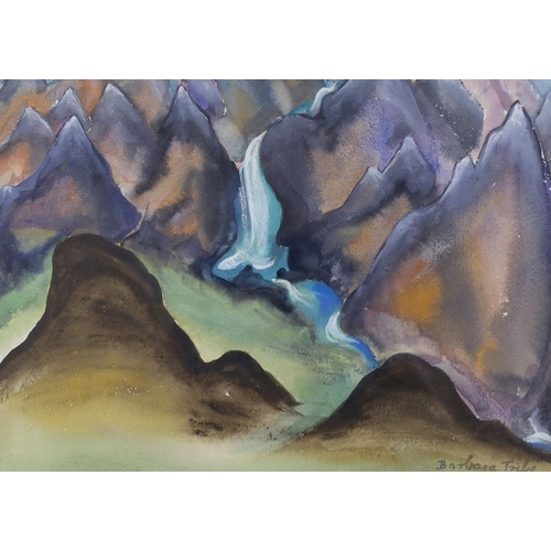 693 - Barbara Tribe (1913-2000), two watercolours, Texas Canyon, Prickly Pear, Arizona and Waterfall, Colo... 