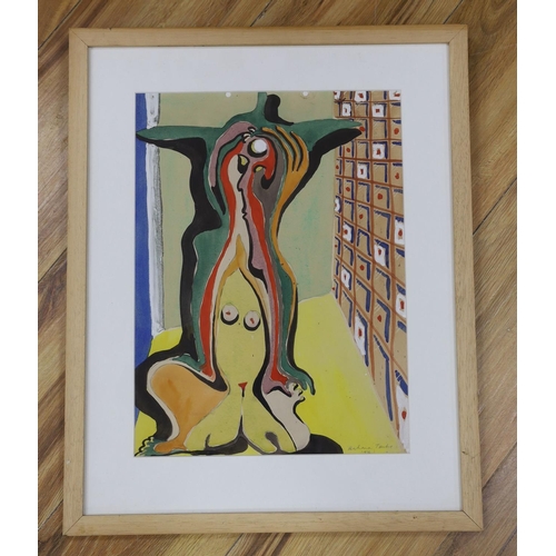 702 - Barbara Tribe (1913-2000), watercolour, Abstract form, signed and dated '56, 37 x 27cm