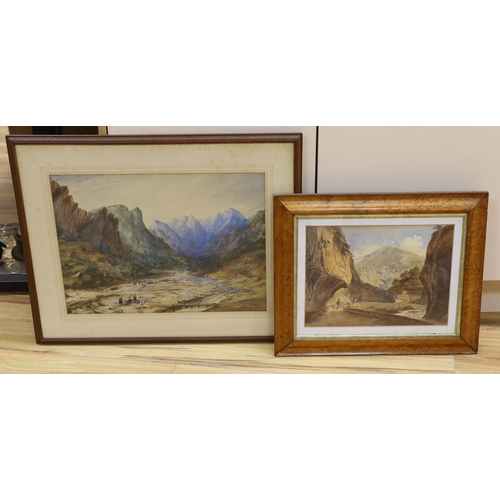 711 - 19th century English School, two watercolours, Mountainous landscapes in Greece and The Alps, larges... 