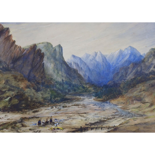 711 - 19th century English School, two watercolours, Mountainous landscapes in Greece and The Alps, larges... 