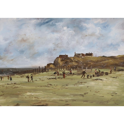 714 - Raymond Price (20th century), four oils on board, Landscape after Constable, Beach scene, Salisbury ... 