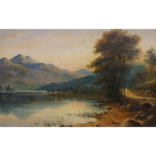 719 - G. Martin, pair of oils on board, Wooded river landscape and Loch scene, one signed and dated '82, 3... 