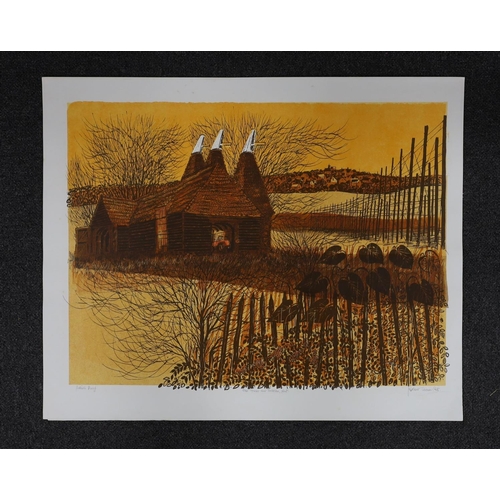 726 - Robert Tavener (1920-2004), artist proof print, 'Oast houses near Tenterden, Kent', signed in pencil... 