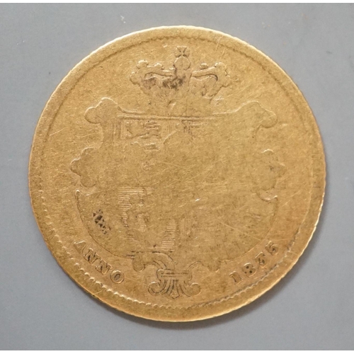 930 - A William IV gold half sovereign, 1835, VG or better.