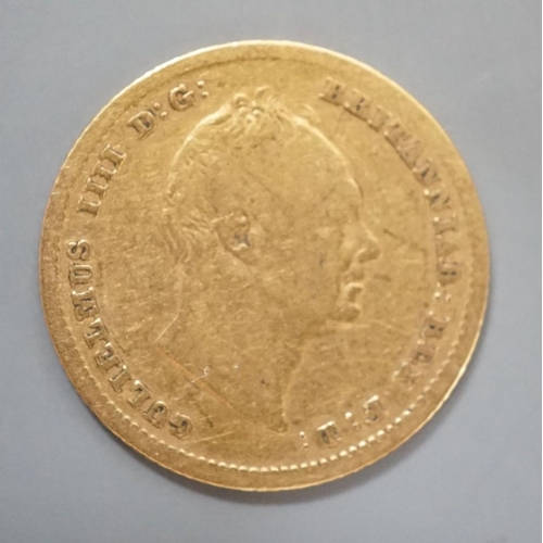 930 - A William IV gold half sovereign, 1835, VG or better.