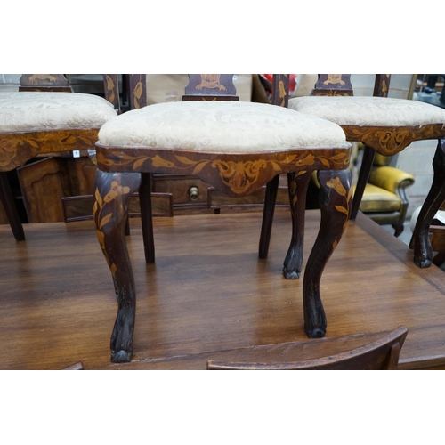 1067 - Three 18th century style Dutch design walnut dining chairs