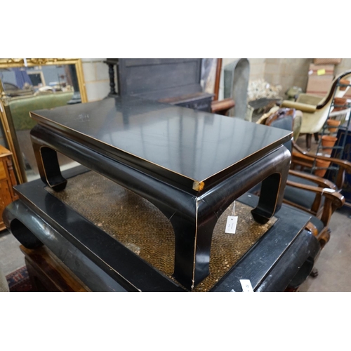 1071 - A Chinese rectangular lacquer coffee table, width 110cm depth 68cm height 47cm