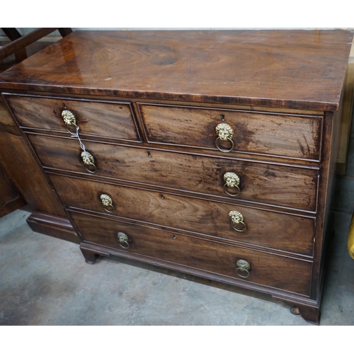 1110 - A George IV mahogany chest of drawers with brass handles, width 118cm depth 50cm height 103cm... 