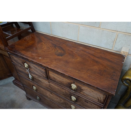 1110 - A George IV mahogany chest of drawers with brass handles, width 118cm depth 50cm height 103cm... 