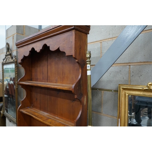 1114 - A small Victorian pine dresser, width 95cm depth 41cm height 193cm