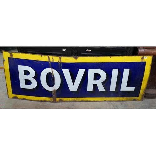 1117 - A vintage Bovril advertising sign, width 196cm height 70cm