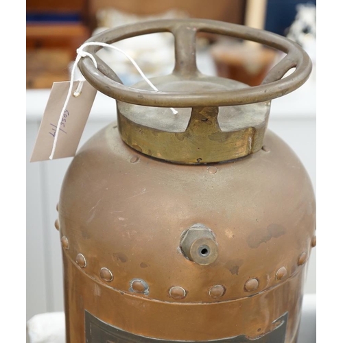 1409 - A Spanish copper fire extinguisher, 60cm