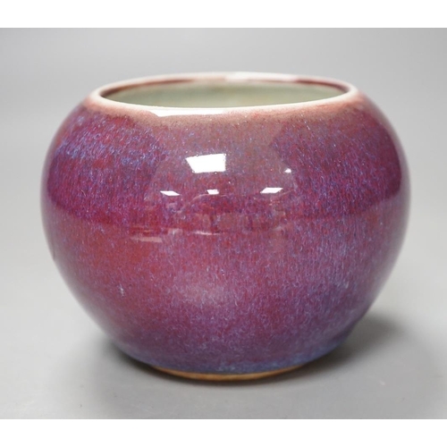 1410 - A Chinese flambé glazed water pot 8cm