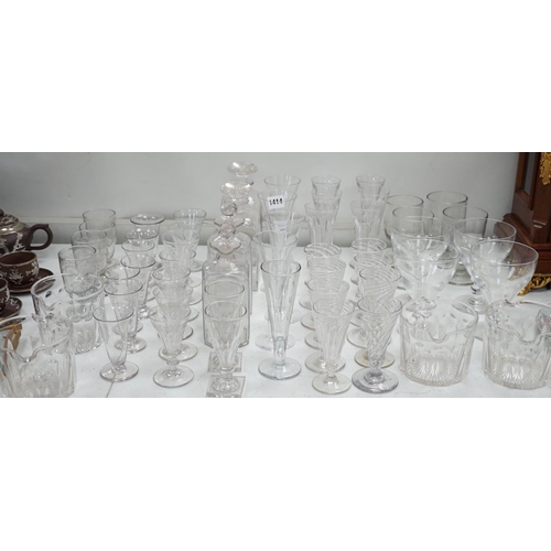 1414 - A collection of Georgian and later ale flutes  drinking glasses