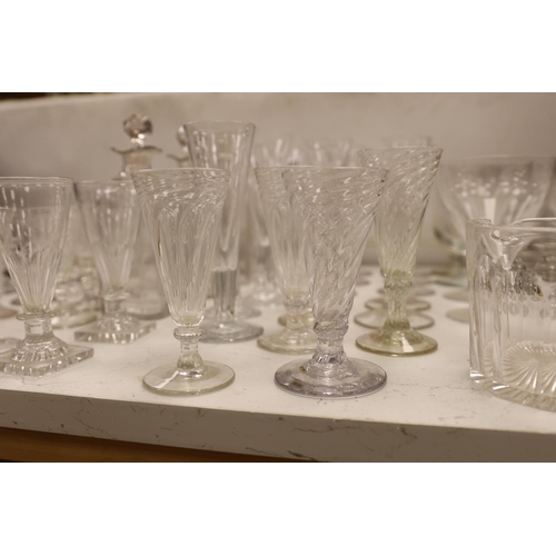 1414 - A collection of Georgian and later ale flutes  drinking glasses