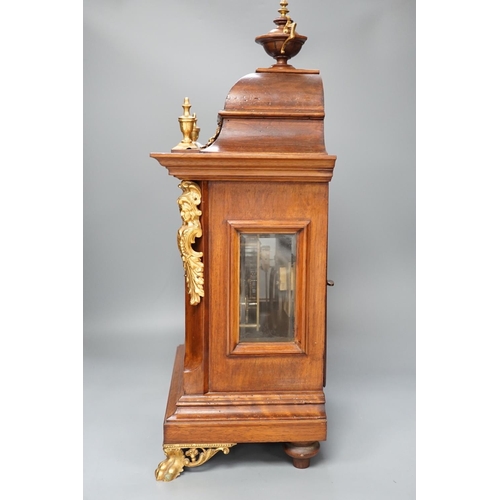 1415 - A reproduction gilt metal mounted bracket clock, 55cm