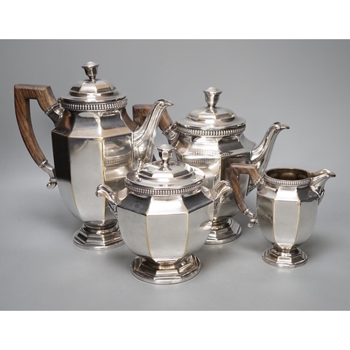 1421 - Christofle silver plated 4 piece tea/coffee set