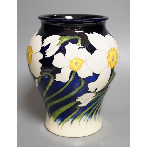 1428 - A Moorcroft 'spring breeze' trial vase, 29.1.15,18cms high.