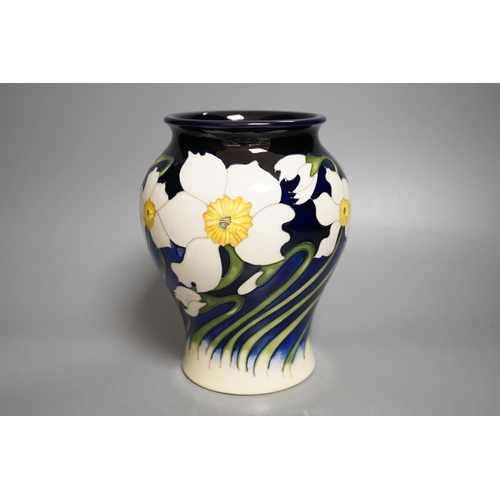 1428 - A Moorcroft 'spring breeze' trial vase, 29.1.15,18cms high.