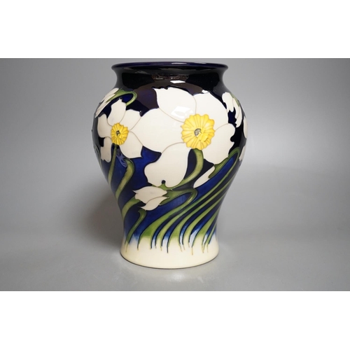 1428 - A Moorcroft 'spring breeze' trial vase, 29.1.15,18cms high.