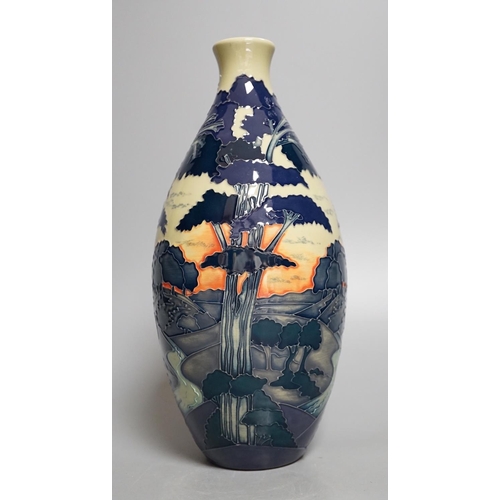 1430 - A Moorcroft 'trees in a dusky landscape' trial vase, boxed,23.5 cms high.