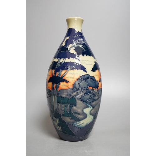 1430 - A Moorcroft 'trees in a dusky landscape' trial vase, boxed,23.5 cms high.