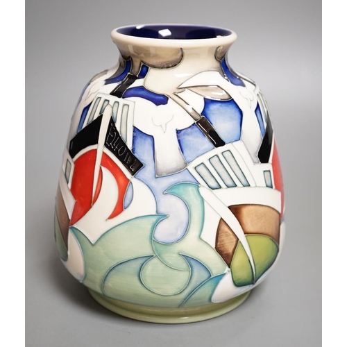 1431 - A Moorcroft 'homeward bound' vase by Emman Bossons, limited edition 61/100, 2012,14.5 cms high.... 