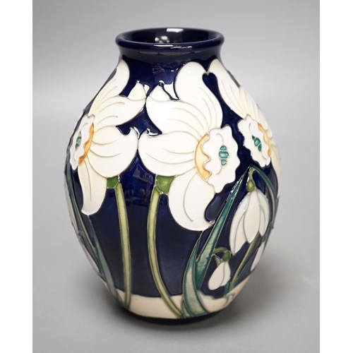 1434 - A Moorcroft 'daffodil glade' vase by Rachel Bishop, limited edition 12/25, 2016, boxed,13 cms high.... 