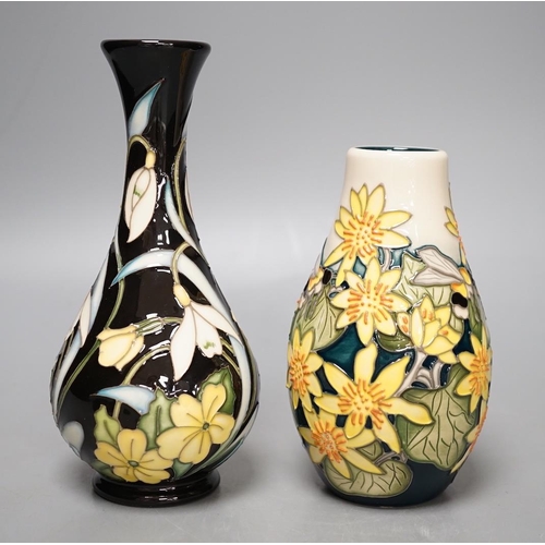 1435 - A Moorcroft 'Primrose Warburg' by Nicola Stanley, 2019, no.40, boxed, together with 'lakeland lights... 