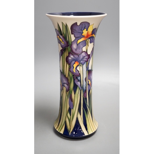 1442 - A Moorcroft 'iris shadows' vase by Kerry Godwin, limited edition 99, 2011,25.5 cms high.... 