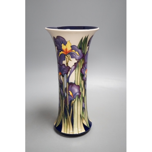 1442 - A Moorcroft 'iris shadows' vase by Kerry Godwin, limited edition 99, 2011,25.5 cms high.... 