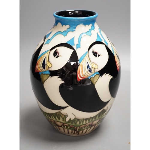 1443 - A Moorcroft 'Lindisfarne' vase, 2012, 114 by Vicky Lovatt,36 cms high.